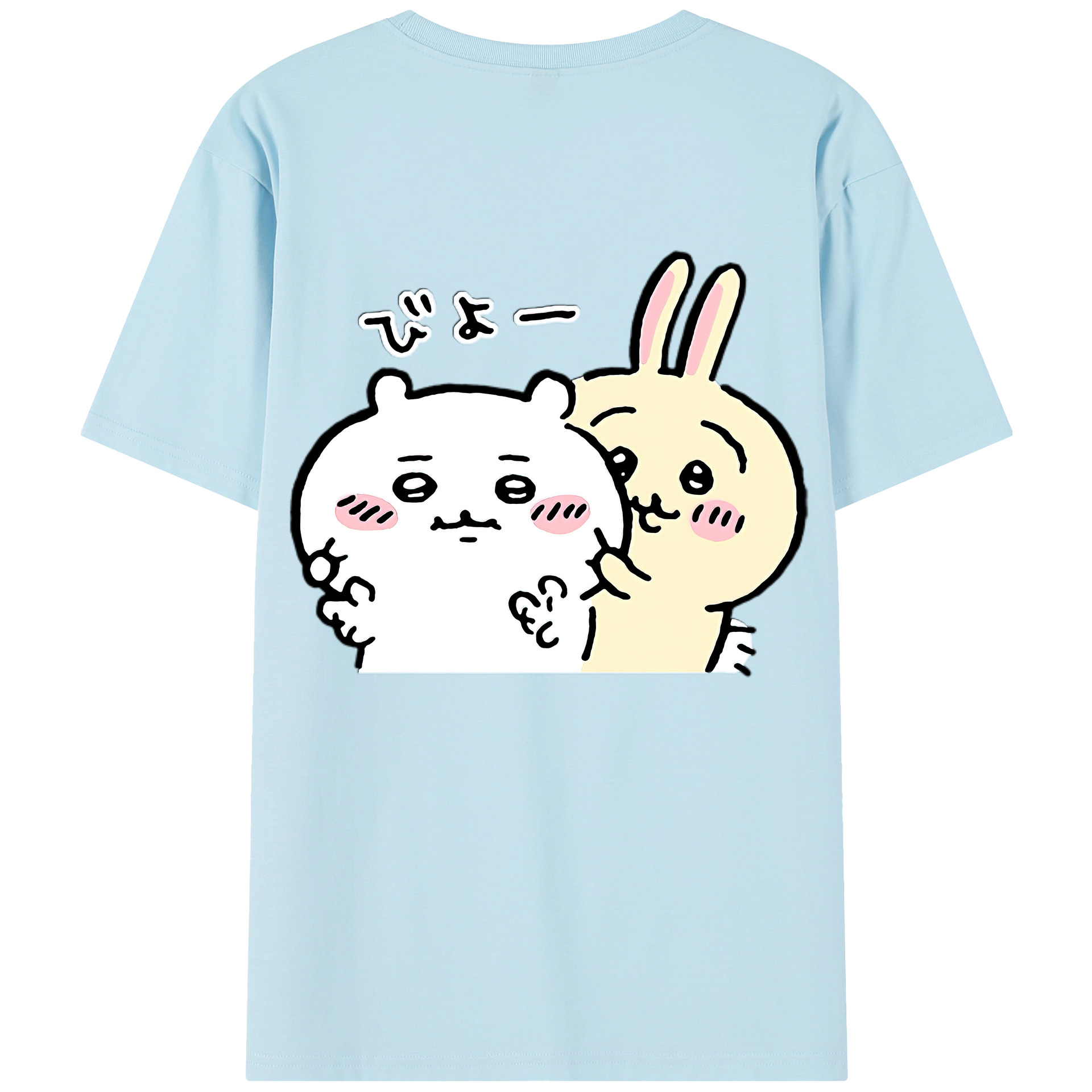 （画像用） ちいかわ うさぎ Chii-kawa usagi 綿100％半袖Tシャツ（背面プリント）